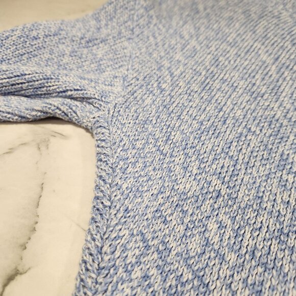 Talbots Blue & White Pima Cotton Knit Sweater Long Sleeve Womens Size L - Picture 10 of 13